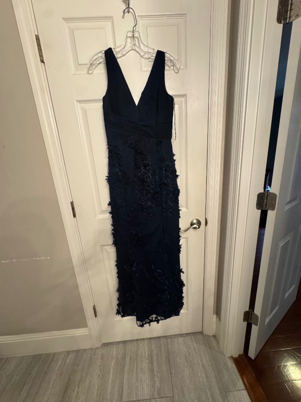 Aidan Mattox by Adrianna Pappell Embroidered Mesh Trumpet Gown